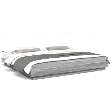 Cadre de lit sonoma gris 200x200 bois d'ingénierie (1/5)