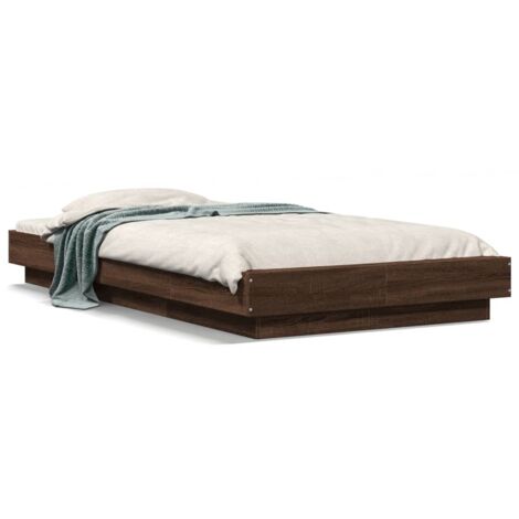 Cadre de lit chêne marron 90x190 bois d'ingénierie (1/5)