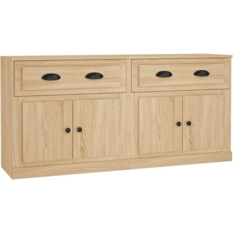 Buffets 2 pcs chêne sonoma bois d'ingénierie (1/5)