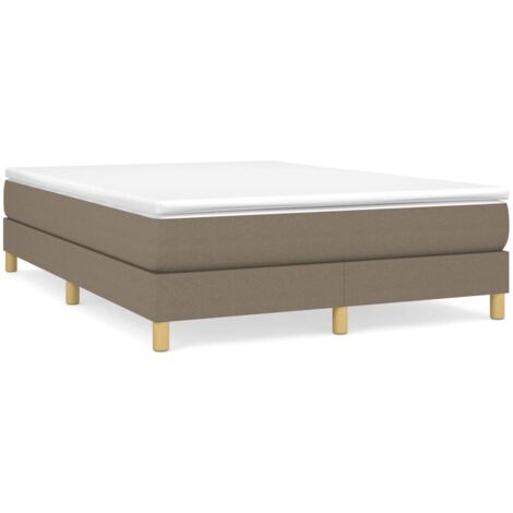 Sommier à lattes de lit avec matelas Taupe 140x190 Tissu (1/5)