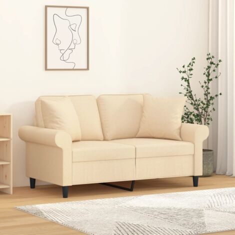 Coussins décoratifs 2 pcs Crème 40x40 Tissu (1/5)