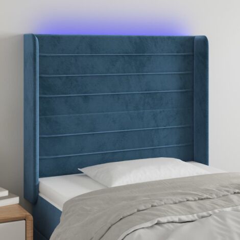 Tête de lit à LED Bleu foncé 83x16x118-128 Velours (1/5)