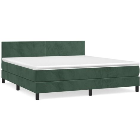 Sommier à lattes de lit et matelas Vert foncé 160x200 Velours (1/5)