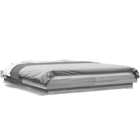 Cadre de lit sonoma gris 160x200 bois d'ingénierie (1/5)