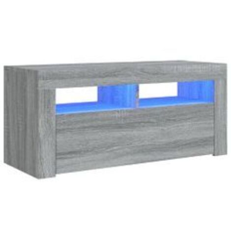 Meuble TV avec lumières LED Sonoma gris 90x35x40 (1/5)