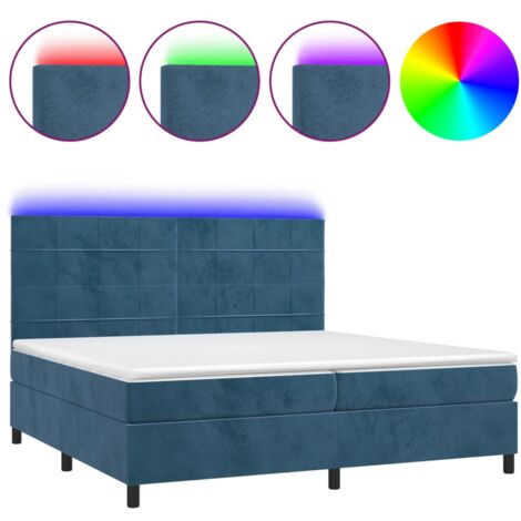 Sommier à lattes de lit matelas LED Bleu foncé 200x200 (1/5)