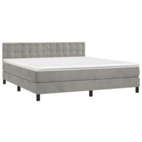 Sommier à lattes de lit matelas et LED Gris clair 160x200 (1/5)