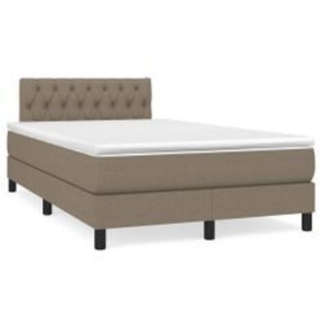 Sommier à lattes de lit avec matelas Taupe 120x200 Tissu (1/5)