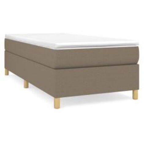 Sommier à lattes de lit avec matelas Taupe 90x200 Tissu (1/5)
