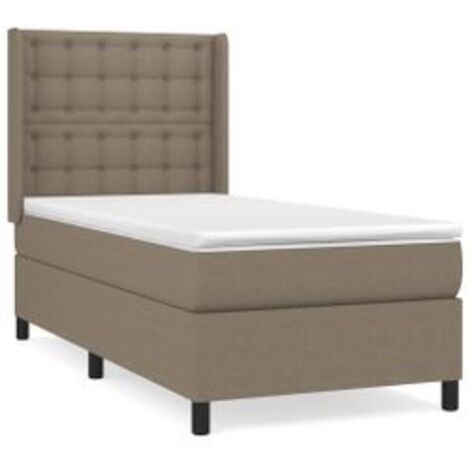 Sommier à lattes de lit avec matelas Taupe 100x200 Tissu (1/5)