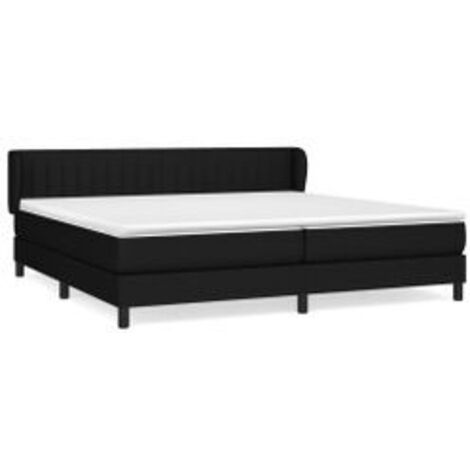 Sommier à lattes de lit avec matelas Noir 200x200 Tissu