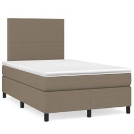 Sommier à lattes de lit avec matelas Taupe 120x200 Tissu (1/5)