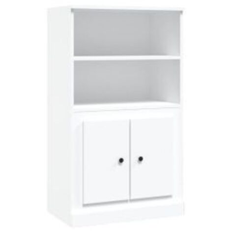 Buffet haut blanc 60x35,5x103,5 bois d'ingénierie (1/5)