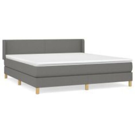 Sommier à lattes de lit avec matelas Gris foncé 160x200 Tissu (1/5)