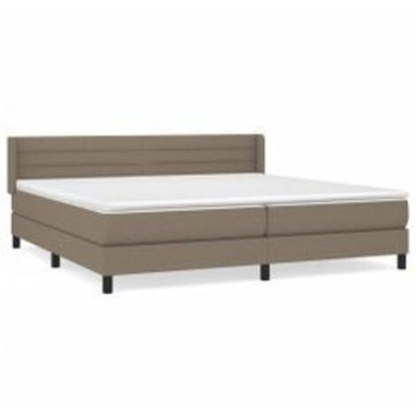 Sommier à lattes de lit avec matelas Taupe 200x200 Tissu (1/5)