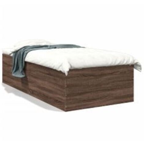 Cadre de lit chêne marron 90x190 bois d'ingénierie (1/5)