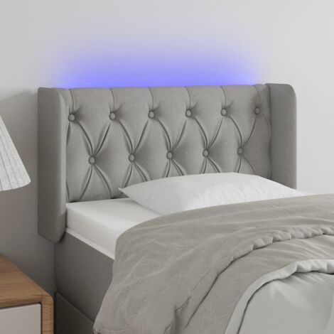 Tête de lit à LED Gris clair 83x16x78-88 Tissu (1/5)