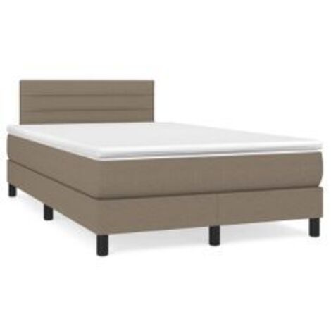 Sommier à lattes de lit avec matelas Taupe 120x200 Tissu (1/5)