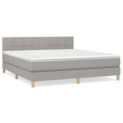 Sommier à lattes de lit avec matelas Gris clair 160x200 Tissu (1/5)