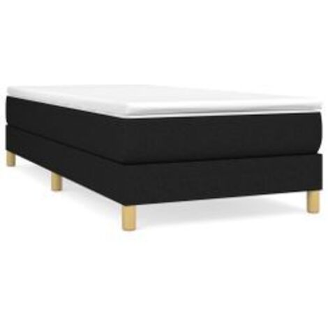 Sommier à lattes de lit avec matelas Noir 90x200 Tissu (1/5)