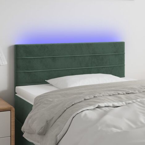 Tête de lit à LED Vert foncé 100x5x78-88 Velours (1/5)