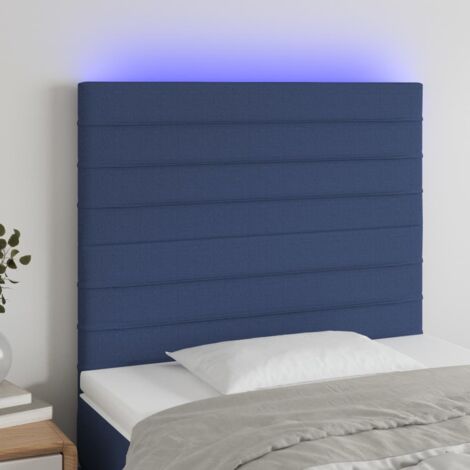 Tête de lit à LED Bleu 80x5x118-128 Tissu (1/5)