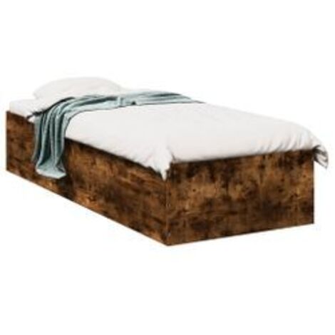 Cadre de lit chêne fumé 90x190 bois d'ingénierie (1/5)
