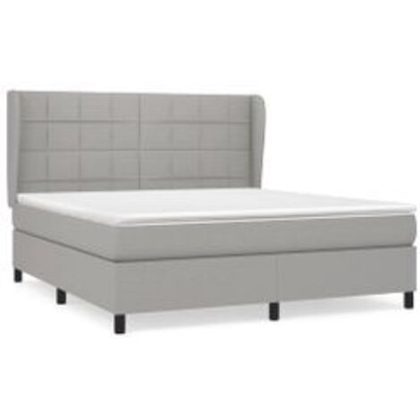 Sommier à lattes de lit avec matelas Gris clair 180x200 Tissu (1/5)