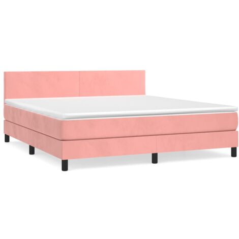 Sommier à lattes de lit avec matelas Rose 180x200 Velours (1/5)