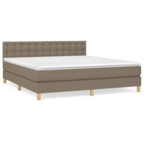 Sommier à lattes de lit avec matelas Taupe 160x200 Tissu (1/5)
