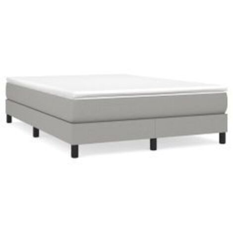 Sommier à lattes de lit avec matelas Gris clair 140x190 Tissu (1/5)