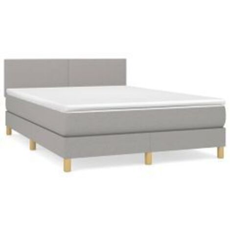 Sommier à lattes de lit avec matelas Gris clair 140x190 Tissu (1/5)