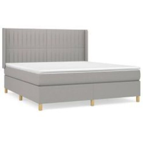 Sommier à lattes de lit avec matelas Gris clair 180x200 Tissu (1/5)