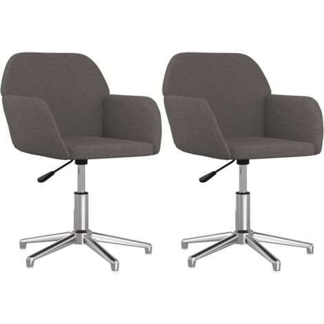 Chaises pivotantes à manger lot de 2 gris foncé tissu (1/5)