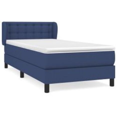 Sommier à lattes de lit avec matelas Bleu 100x200 Tissu (1/5)
