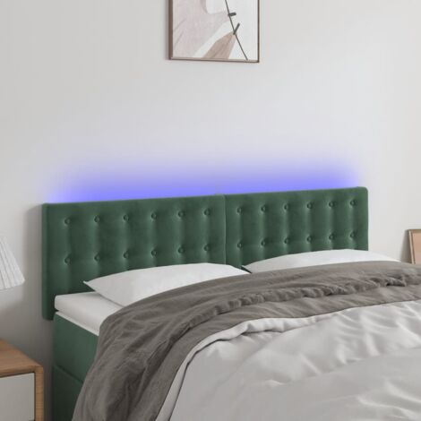 Tête de lit à LED Vert foncé 144x5x78-88 Velours (1/5)