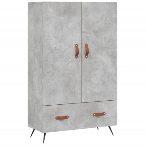 Buffet haut gris béton 69,5x31x115 bois d'ingénierie (1/5)