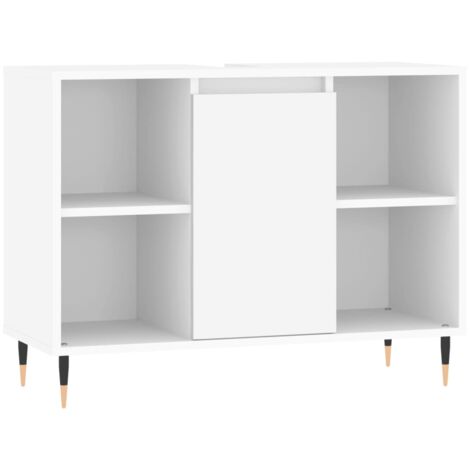 Armoire de salle de bain blanc 80x33x60 bois d'ingénierie (1/5)