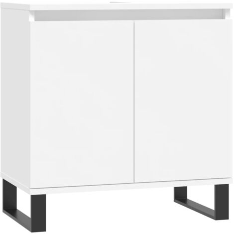 Armoire de salle de bain blanc 58x33x60 bois d'ingénierie (1/5)
