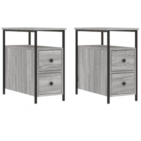 Tables de chevet 2 pcs sonoma gris 30x60x60 bois d'ingénierie (1/5)