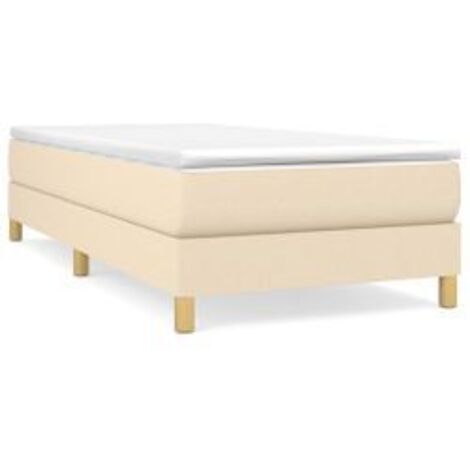 Sommier à lattes de lit et matelas Crème 90x190 Tissu (1/5)