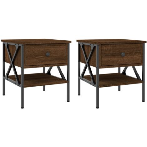 Tables de chevet 2 pcs chêne marron 40x42x45 bois ingénierie (1/5)