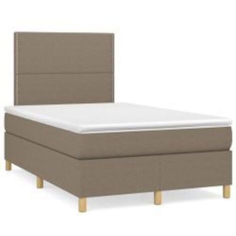 Sommier à lattes de lit avec matelas Taupe 120x200 Tissu (1/5)
