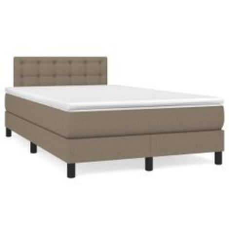 Sommier à lattes de lit avec matelas Taupe 120x200 Tissu (1/5)