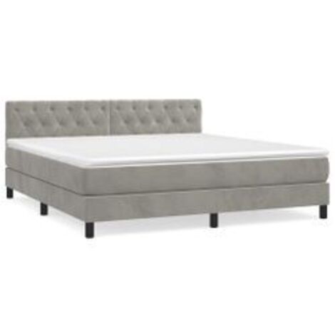 Sommier à lattes de lit et matelas Gris clair 160x200 Velours (1/5)