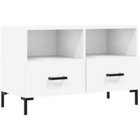 Meuble TV Blanc 80x36x50 Bois d'ingénierie (1/5)