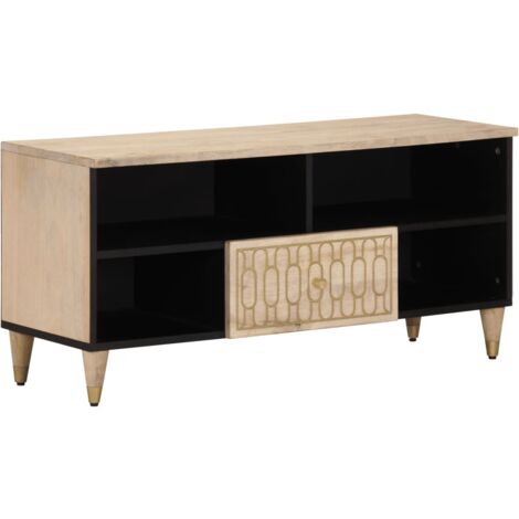 Meuble TV 100x33x46 bois massif de manguier (1/5)