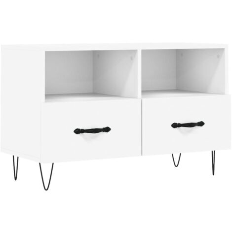 Meuble TV Blanc 80x36x50 Bois d'ingénierie (1/5)