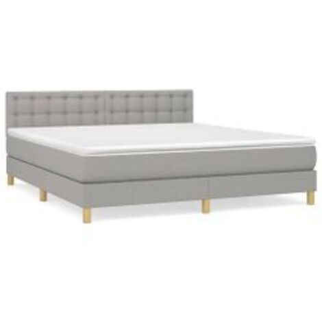 Sommier à lattes de lit avec matelas Gris clair 160x200 Tissu (1/5)