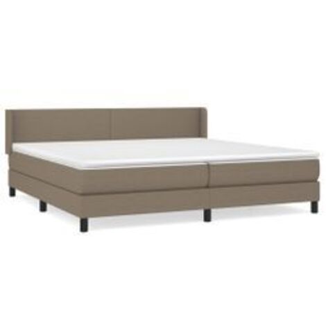 Sommier à lattes de lit avec matelas Taupe 200x200 Tissu (1/5)